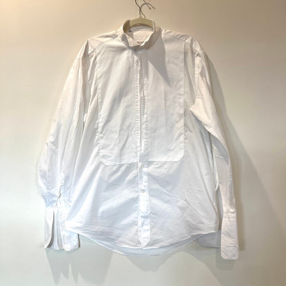 Ermenegildo Zegna tuxedo shirt white 41/16 100% cotton designer wedding groom